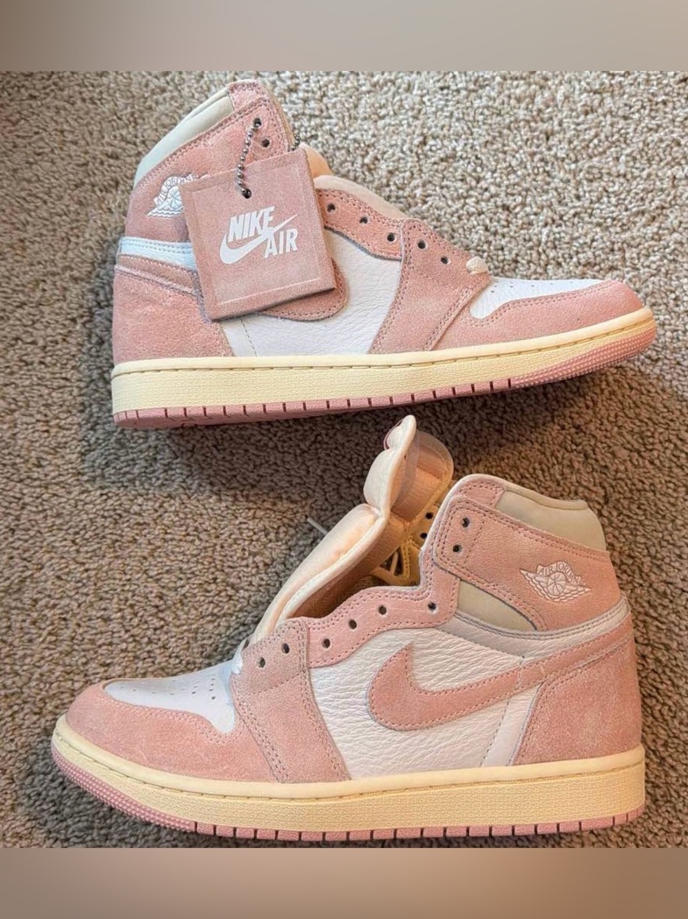 Nike Air Jordan 1 High Pink White Suede